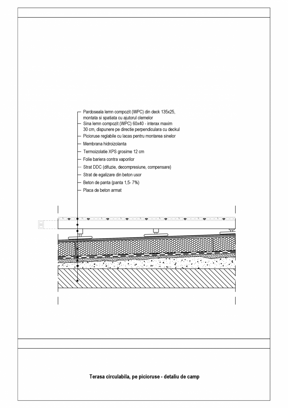 Pagina 1-CAD-PDF Terasa circulabila pe picioruse, finisaj lemn compozit wpc - Detaliu de camp BENCOMP Detaliu...