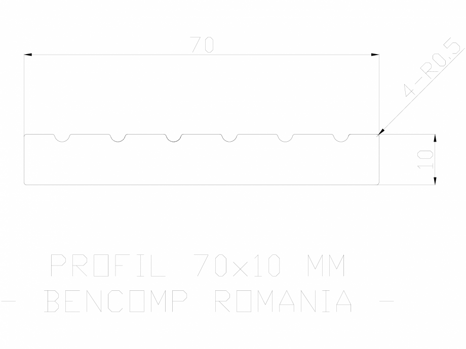 Pagina 1-CAD-DWG Profil lemn compozit WPC 70x10 mm BENCOMP Detaliu de produs 