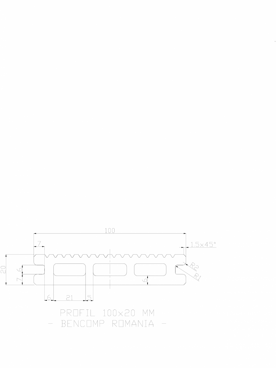 Pagina 1-CAD-DWG Profil lemn compozit WPC 100x20 mm BENCOMP Detaliu de produs 