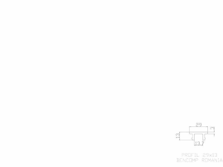 Pagina 1-CAD-DWG Profil lemn compozit WPC 29x13 mm BENCOMP Detaliu de produs 