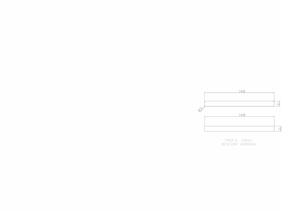 Pagina 1-CAD-DWG Profil lemn compozit WPC 148x11 mm BENCOMP Detaliu de produs 
