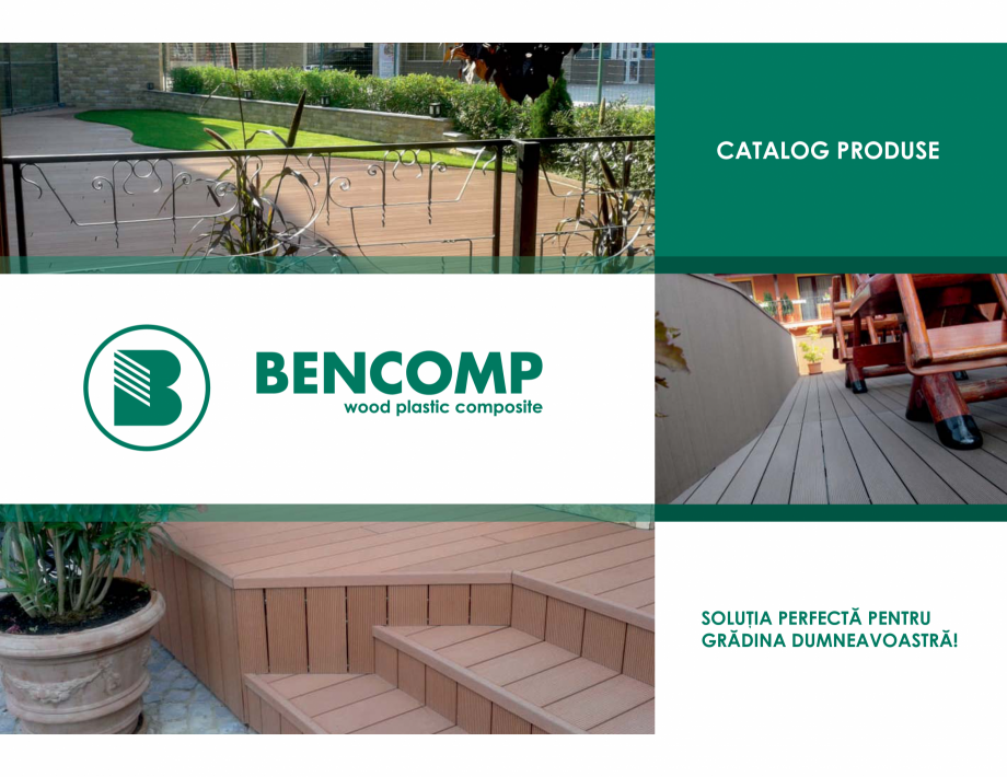 Pagina 1-Amenajari tip decking din lemn compozit WPC BENCOMP Catalog, brosura Romana &$7$/2*352'86(

62/8ĥ,...