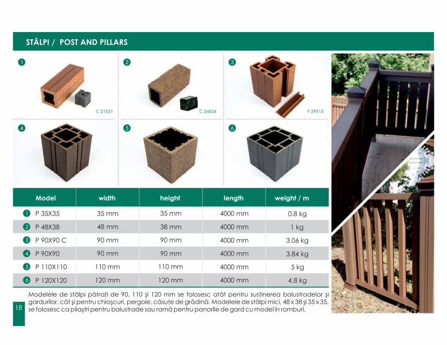 Pagina 18-Garduri din lemn compozit WPC BENCOMP Catalog, brosura Romana 