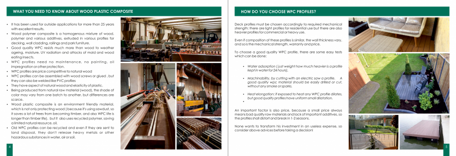 Pagina 3-Garduri din lemn compozit WPC BENCOMP Catalog, brosura Engleza g to client wishes.
WPC proles can...