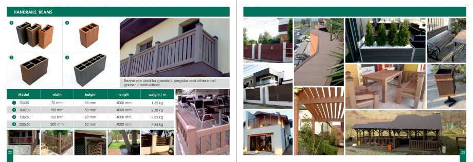 Pagina 12-Garduri din lemn compozit WPC BENCOMP Catalog, brosura Engleza neled post
90 X 90.
Connector 21 X 21...