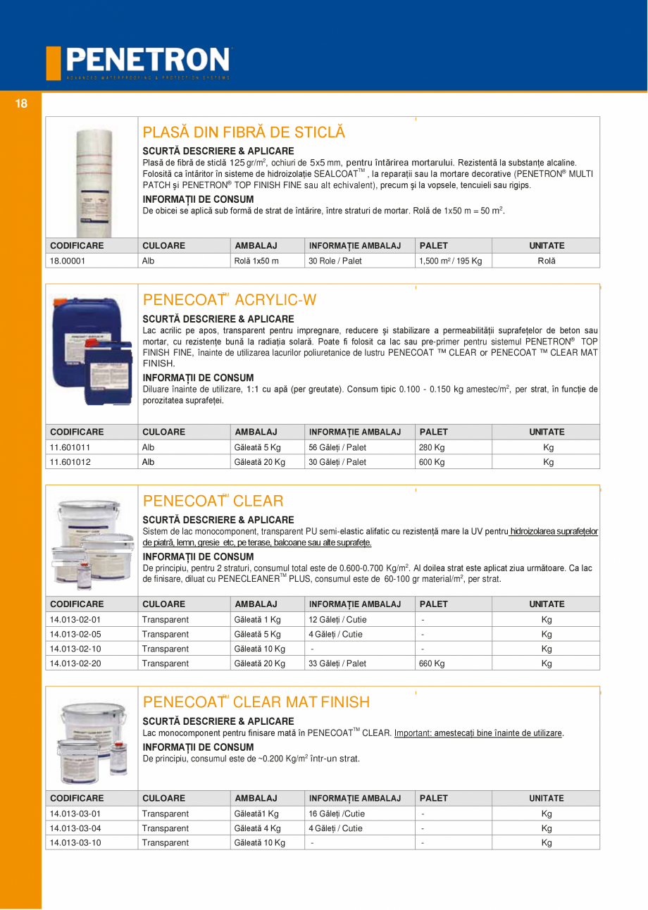 Pagina 17-Sistemul PENETRON pentru impemeabilizarea betonului PENETRON PENETRON ADMIX, PENETRON, PENETRON...