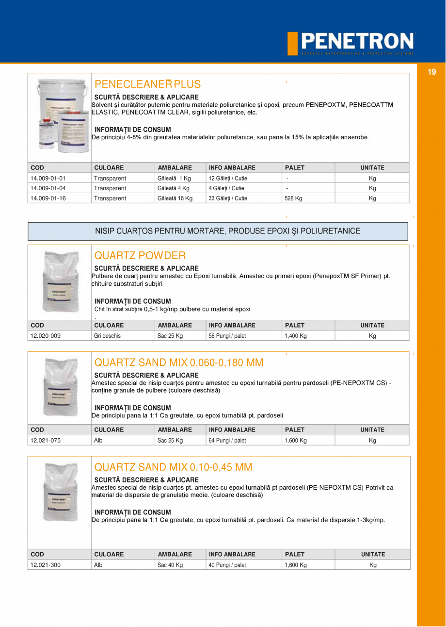 Pagina 18-Sistemul PENETRON pentru impemeabilizarea betonului PENETRON PENETRON ADMIX, PENETRON, PENETRON...