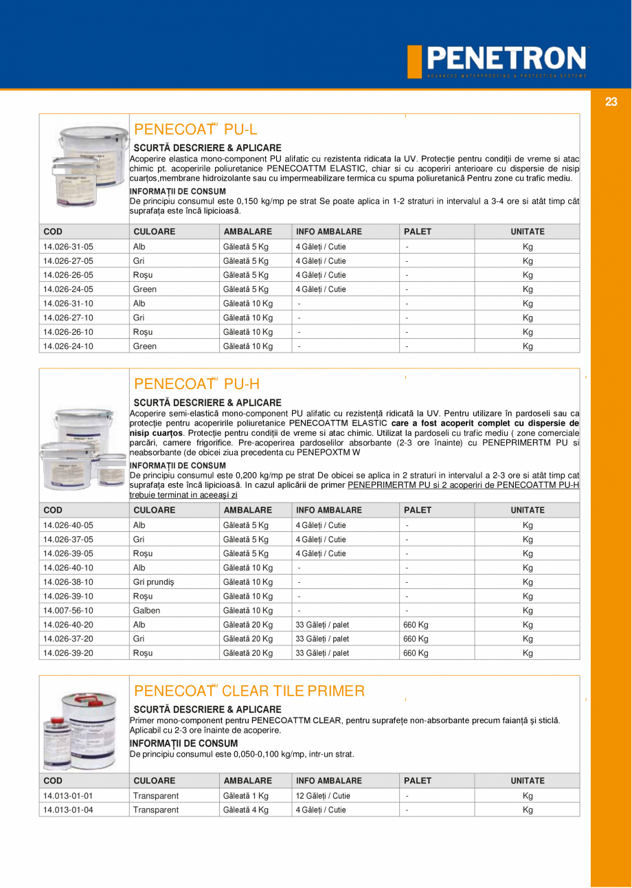 Pagina 22-Sistemul PENETRON pentru impemeabilizarea betonului PENETRON PENETRON ADMIX, PENETRON, PENETRON...