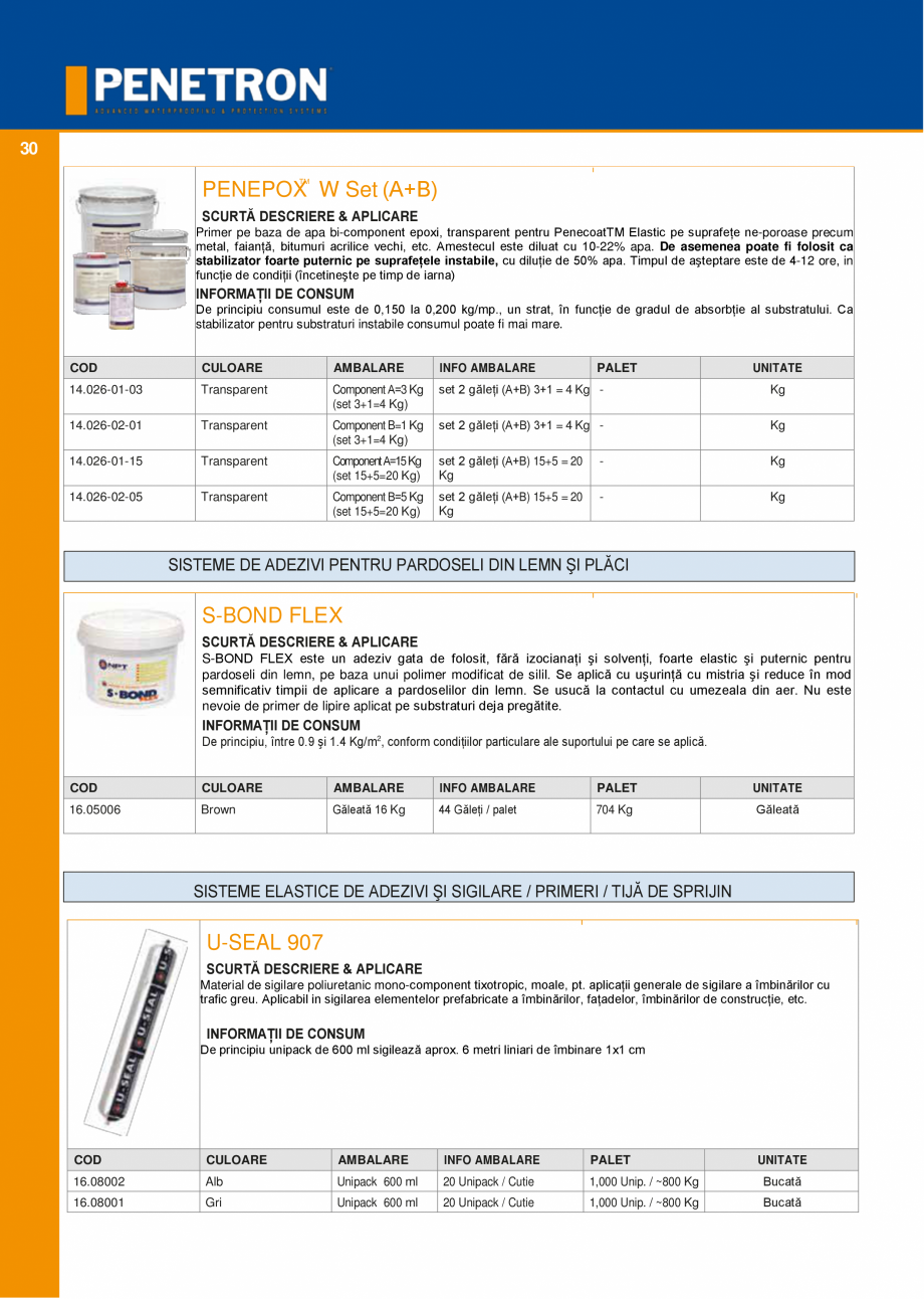Pagina 29-Sistemul PENETRON pentru impemeabilizarea betonului PENETRON PENETRON ADMIX, PENETRON, PENETRON...