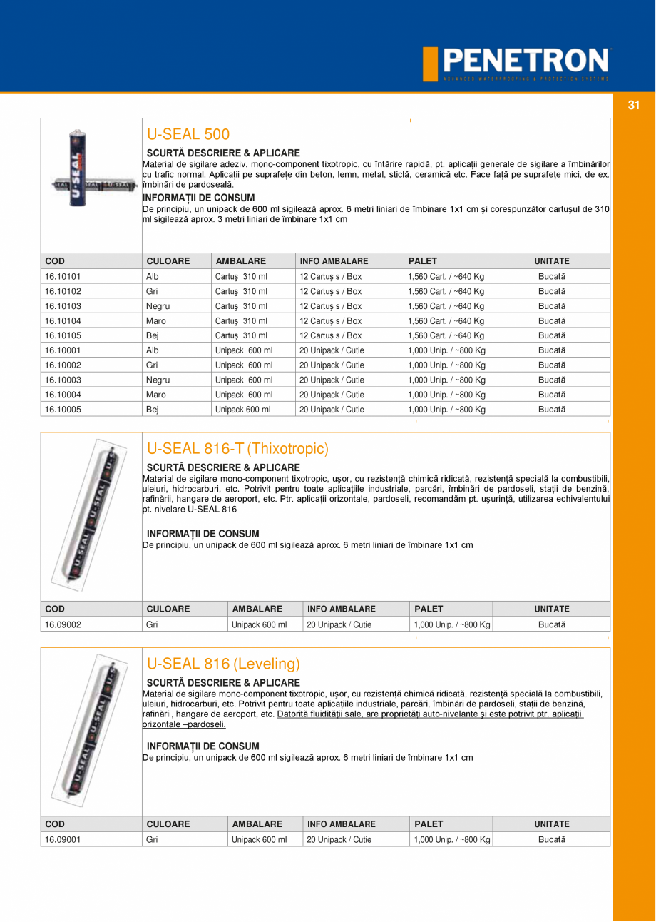 Pagina 30-Sistemul PENETRON pentru impemeabilizarea betonului PENETRON PENETRON ADMIX, PENETRON, PENETRON...