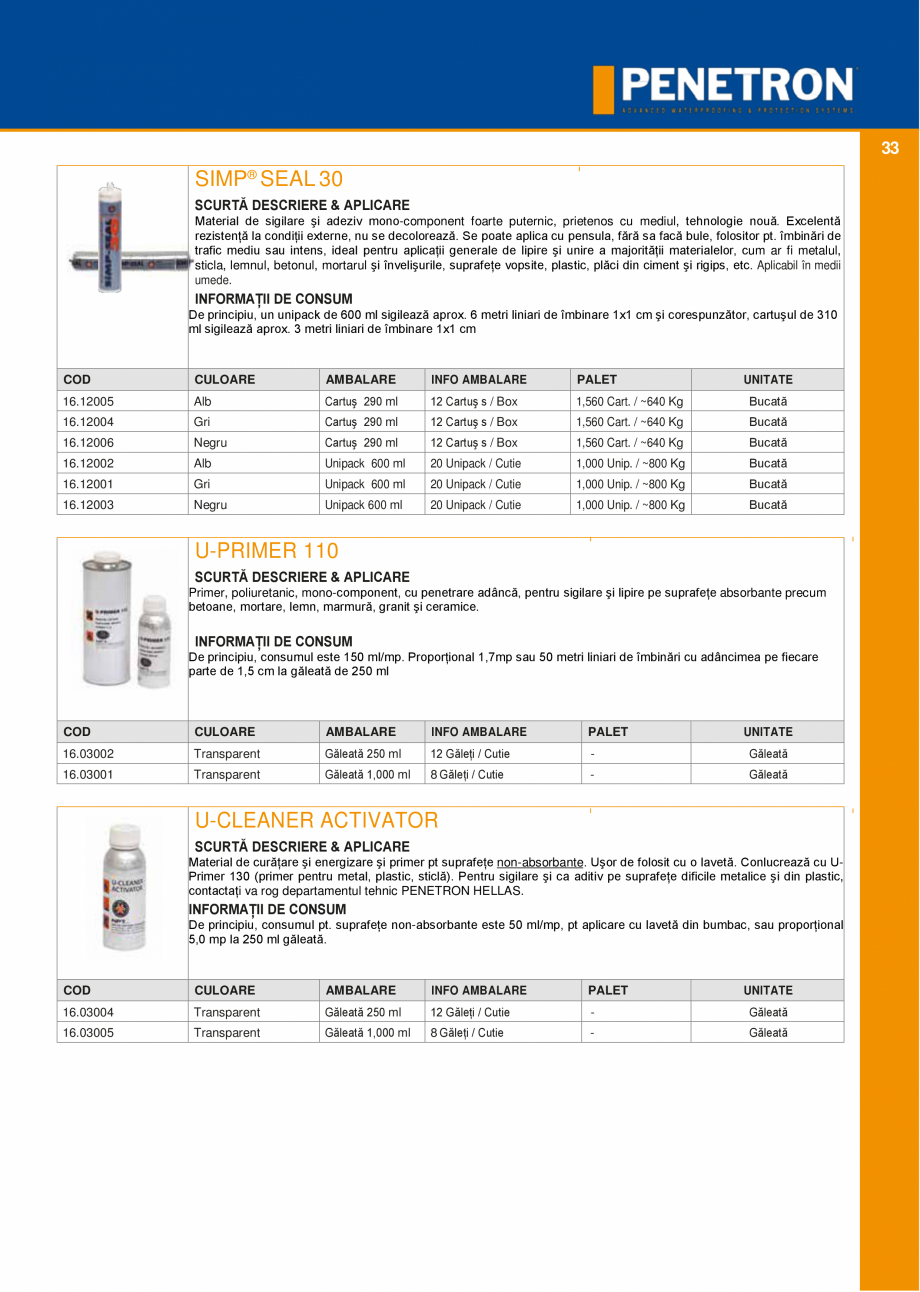 Pagina 32-Sistemul PENETRON pentru impemeabilizarea betonului PENETRON PENETRON ADMIX, PENETRON, PENETRON...