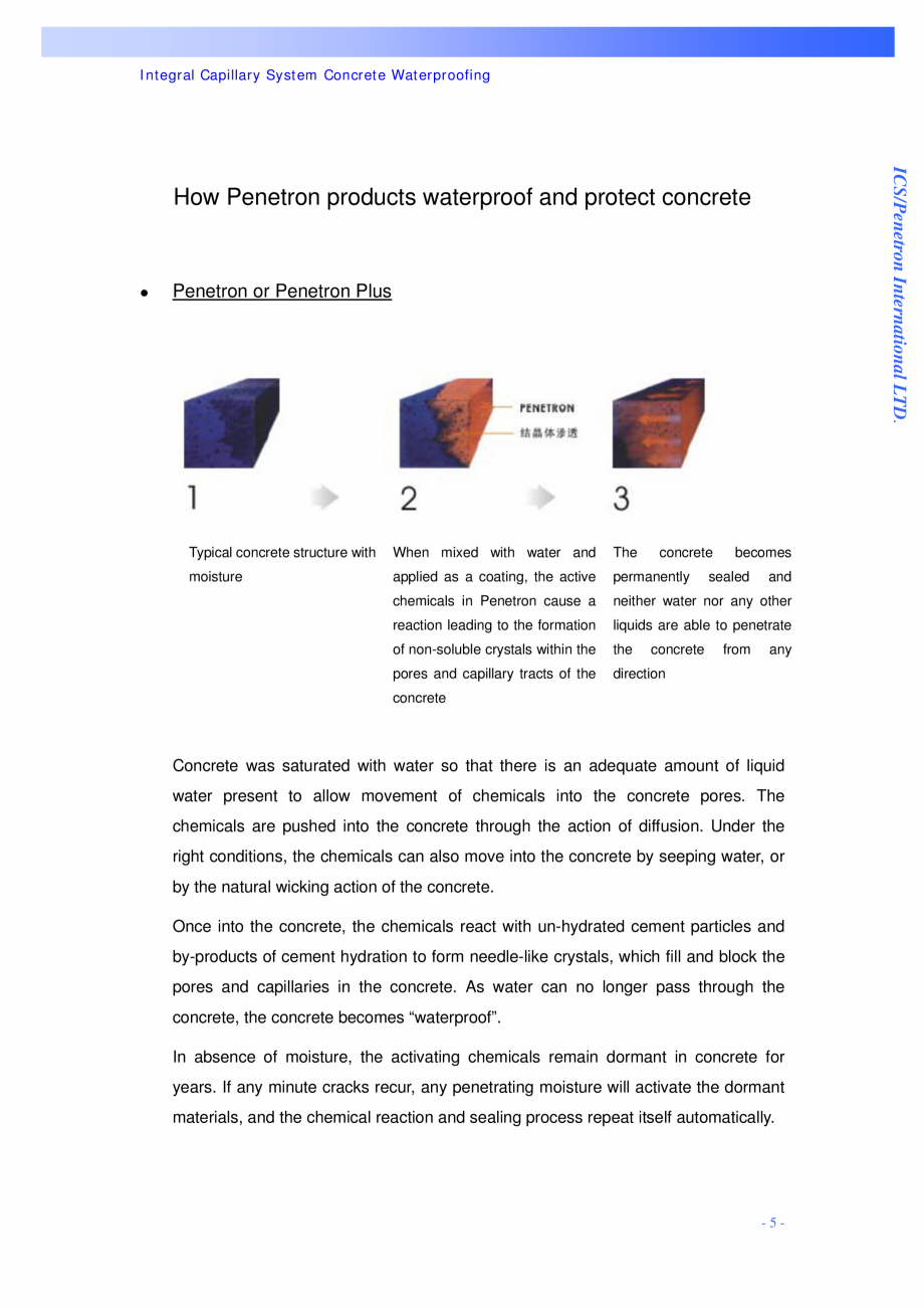 Pagina 5-Proiectul hidroelectric Bakun PENETRON PENETRON, PENETRON ADMIX, PENETRON PLUS Lucrari, proiecte...