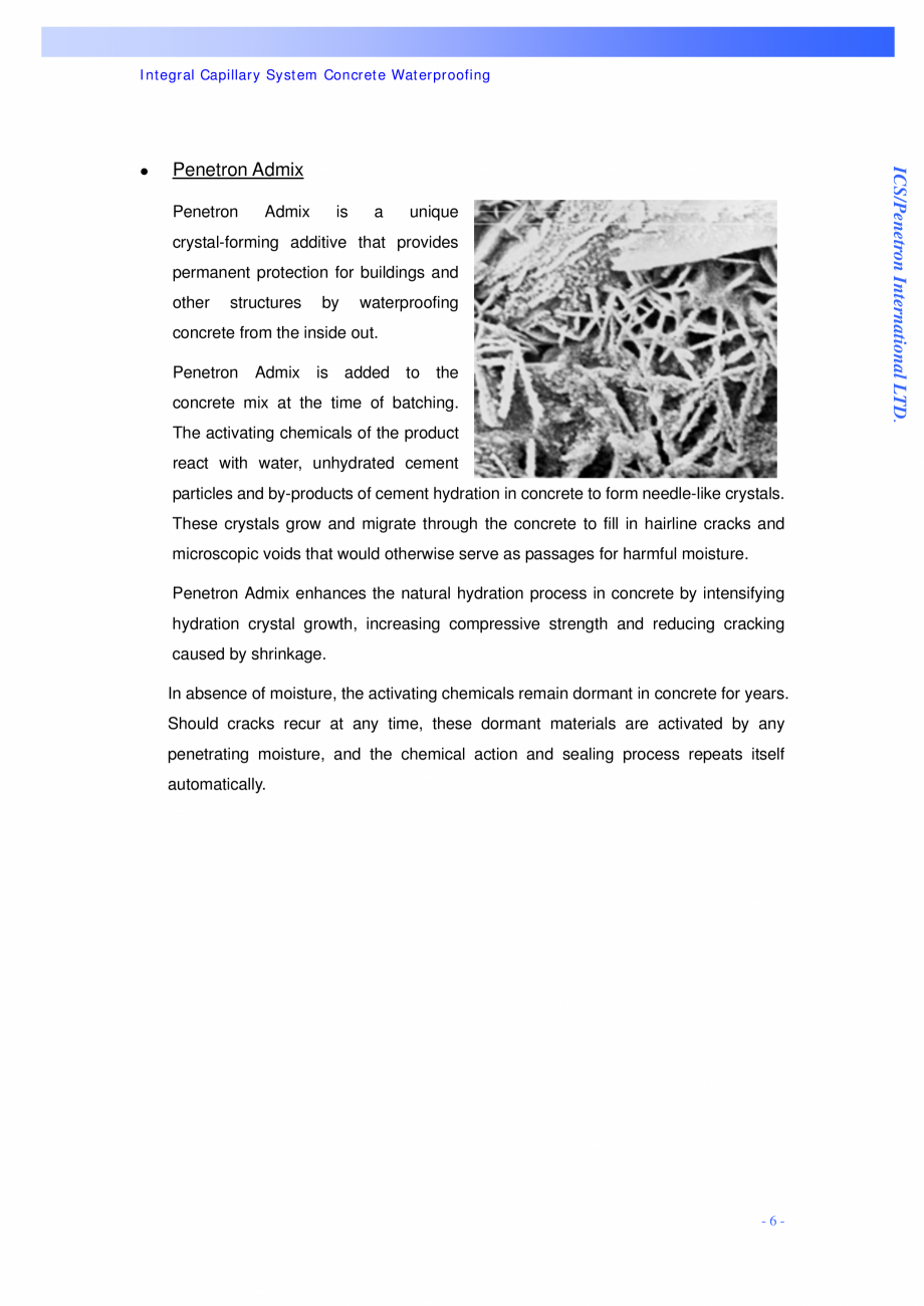 Pagina 6-Proiectul hidroelectric Bakun PENETRON PENETRON, PENETRON ADMIX, PENETRON PLUS Lucrari, proiecte...