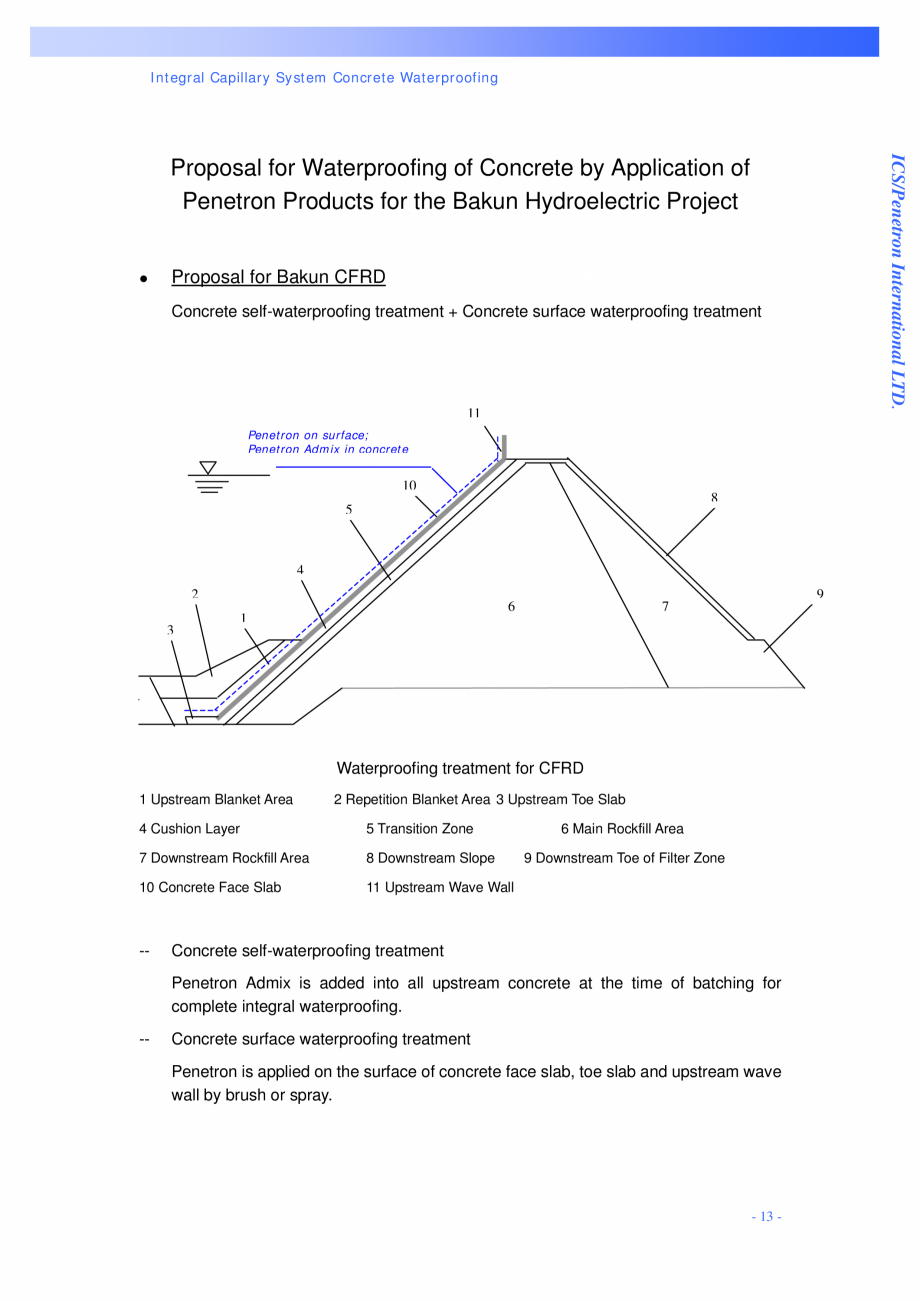 Pagina 13-Proiectul hidroelectric Bakun PENETRON PENETRON, PENETRON ADMIX, PENETRON PLUS Lucrari, proiecte...