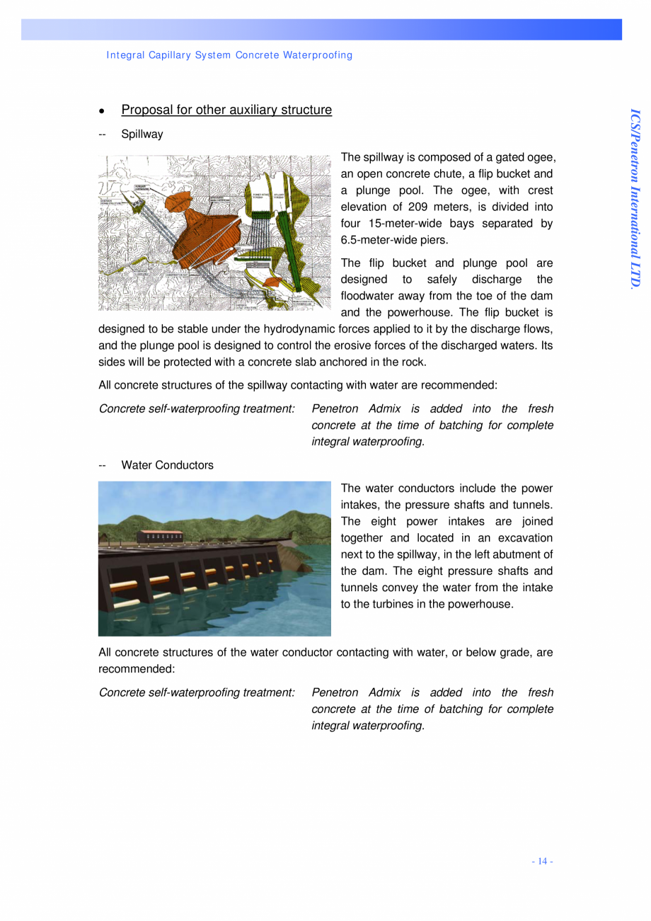 Pagina 14-Proiectul hidroelectric Bakun PENETRON PENETRON, PENETRON ADMIX, PENETRON PLUS Lucrari, proiecte...