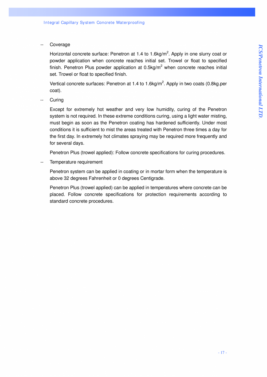 Pagina 17-Proiectul hidroelectric Bakun PENETRON PENETRON, PENETRON ADMIX, PENETRON PLUS Lucrari, proiecte...