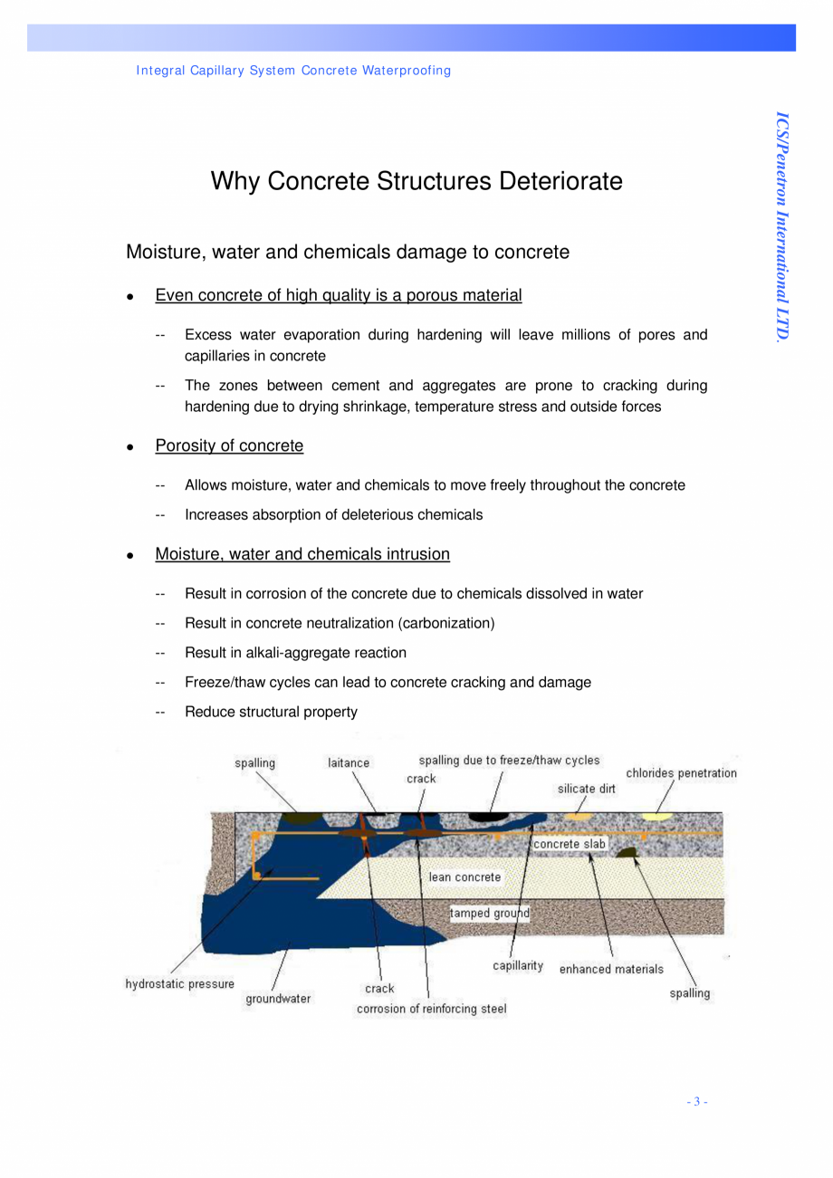 Pagina 3-Structuri de fundatii PENETRON PENETRON PLUS, PENETRON ADMIX, PENETRON Catalog, brosura Engleza ent ...