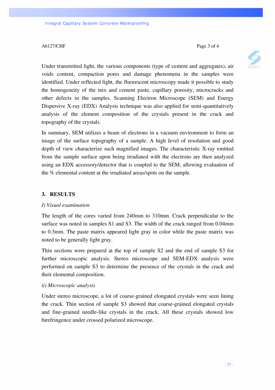 Pagina 27 - Structuri de fundatii PENETRON PENETRON PLUS, PENETRON ADMIX, PENETRON Catalog, brosura ...