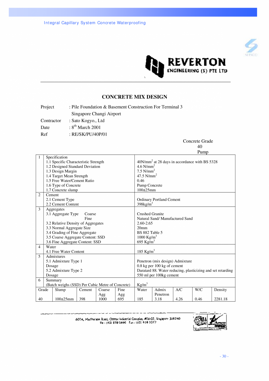 Pagina 30-Structuri de fundatii PENETRON PENETRON PLUS, PENETRON ADMIX, PENETRON Catalog, brosura Engleza ions...