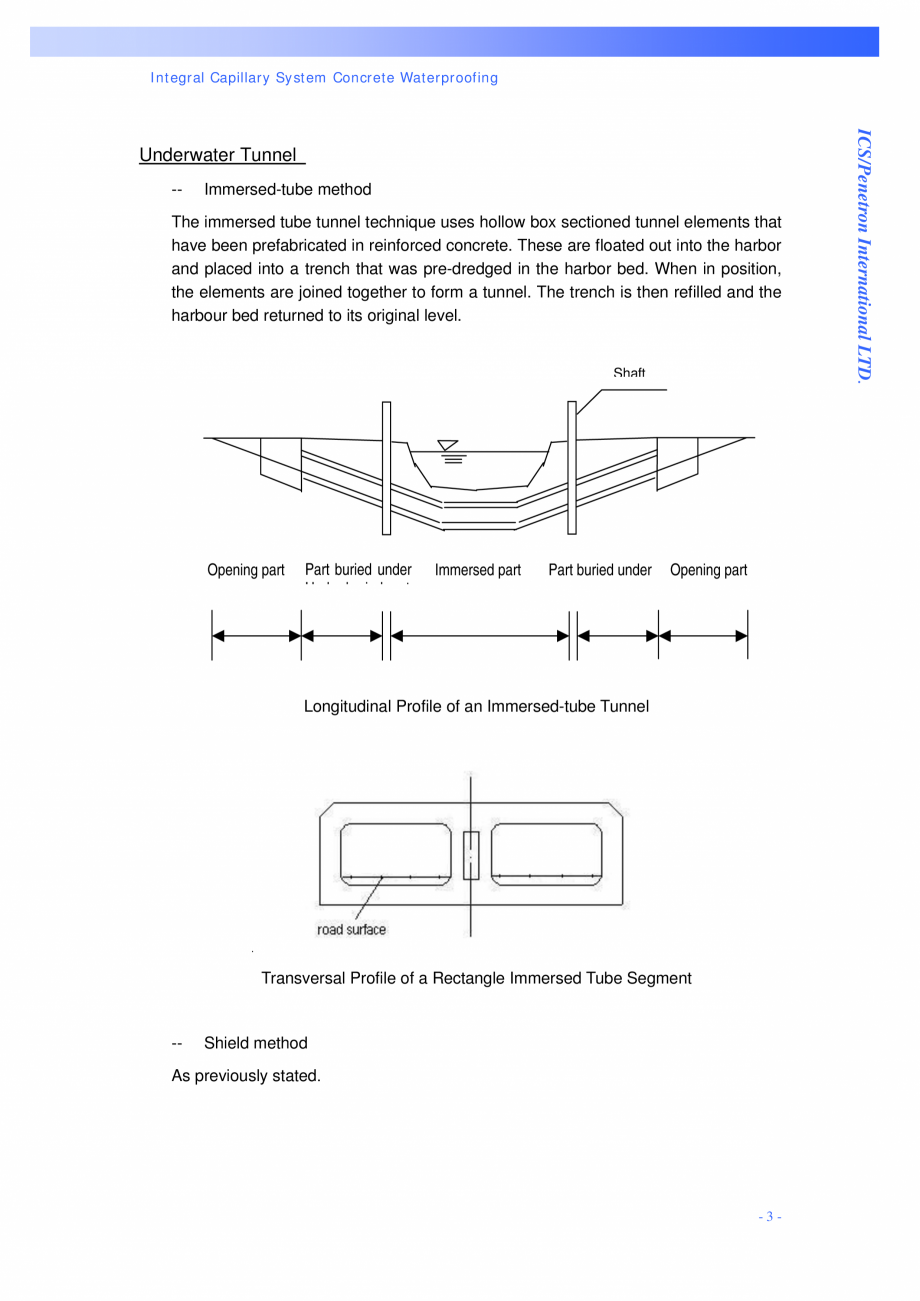 Pagina 3 - Tipuri de tunele si metode de constructie PENETRON PENETRON, PENETRON ADMIX, PENETRON...