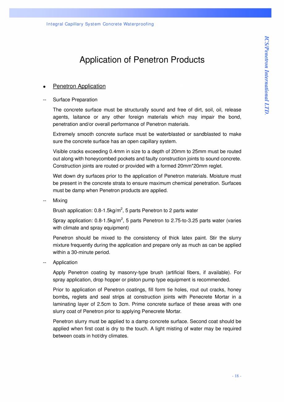 Pagina 18-Tipuri de tunele si metode de constructie PENETRON PENETRON, PENETRON ADMIX, PENETRON PLUS Catalog, ...