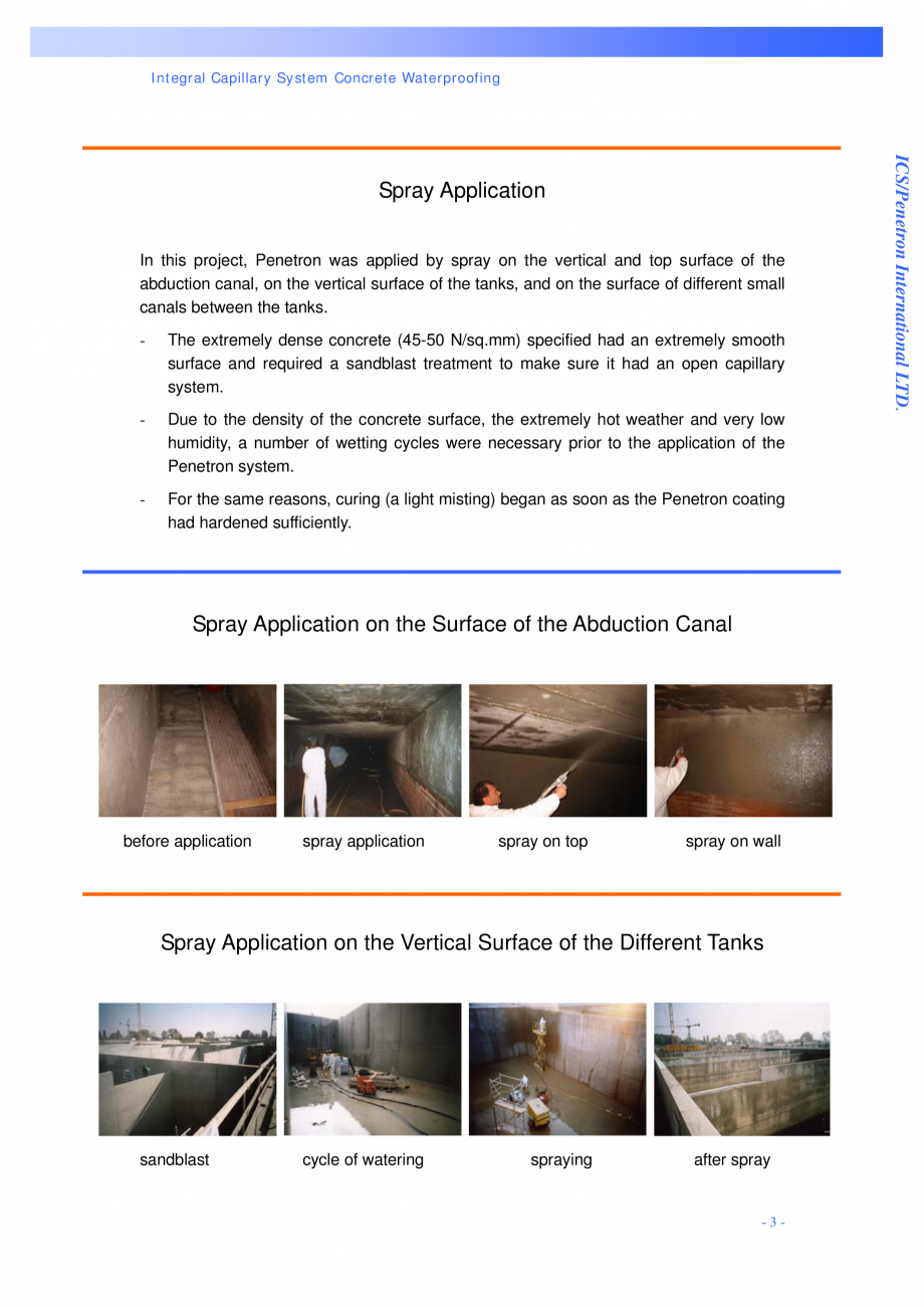 Pagina 3-Statie de epurare a apei - Milano, Italia PENETRON PENECRETE MORTAR, PENETRON Lucrari, proiecte d...