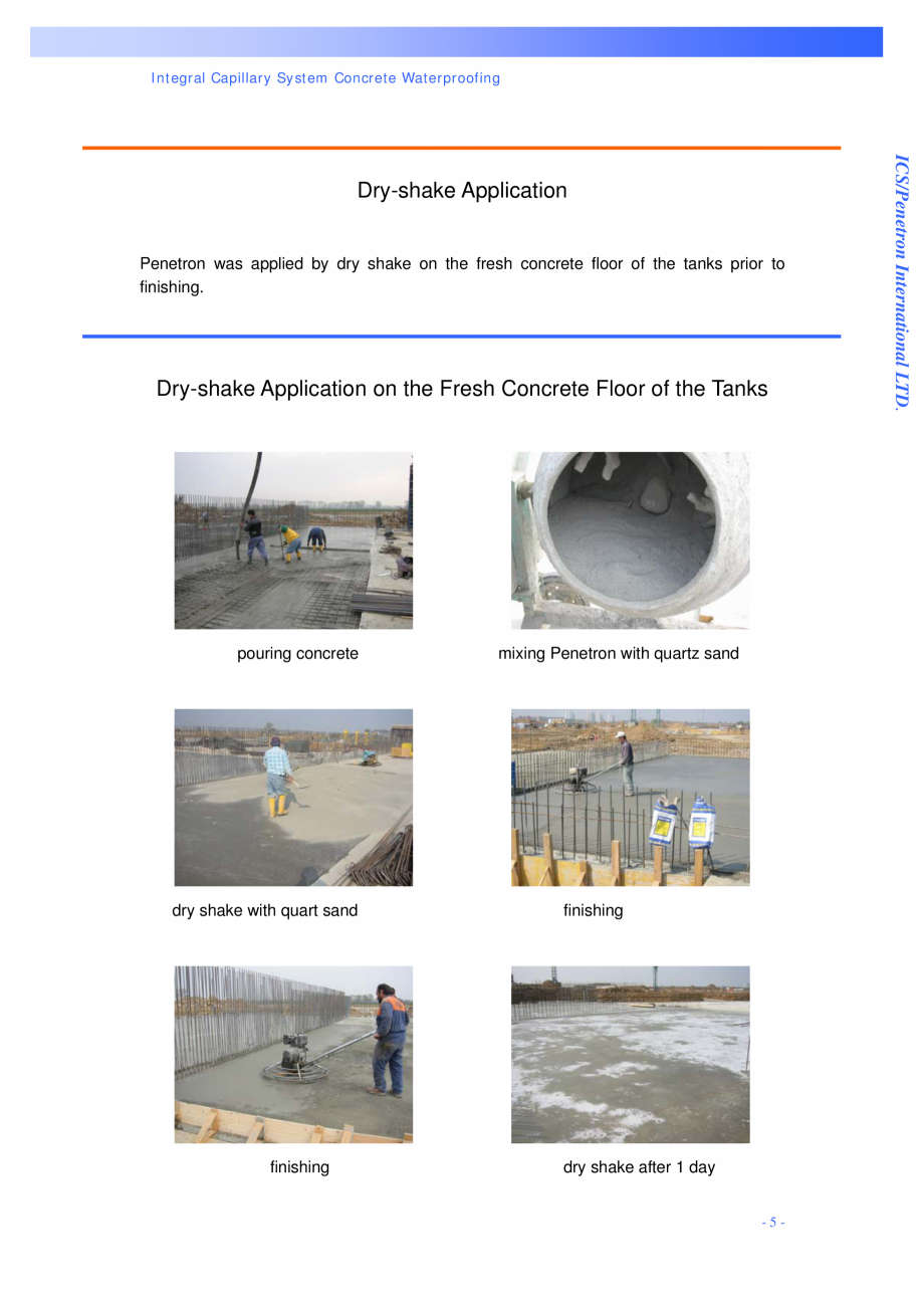 Pagina 5 - Statie de epurare a apei - Milano, Italia PENETRON PENECRETE MORTAR, PENETRON Lucrari,...