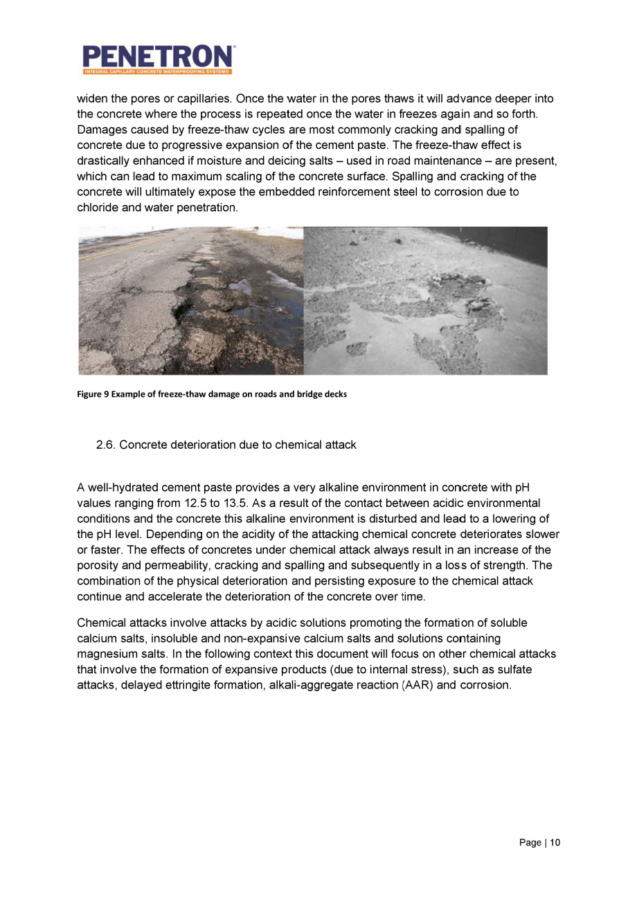 Pagina 11 - Avantajele sistemului de impermeabilizare integrala  a betonului Penetron PENETRON...