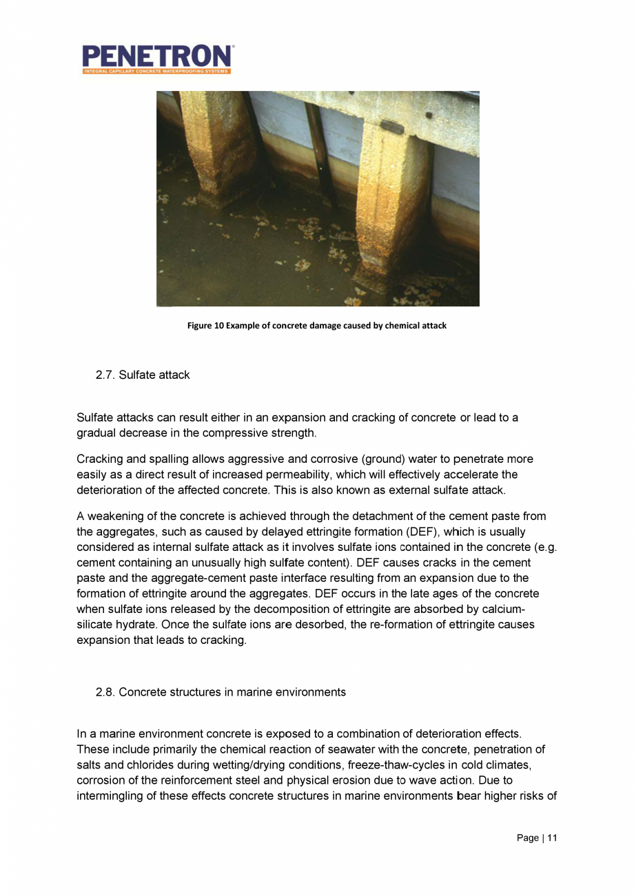 Pagina 12 - Avantajele sistemului de impermeabilizare integrala  a betonului Penetron PENETRON...