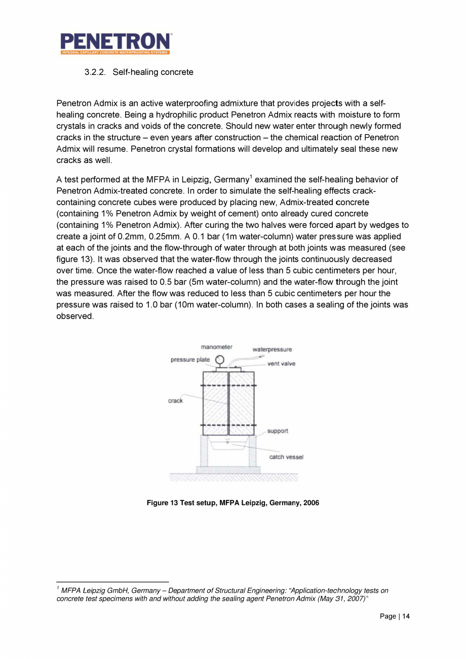 Pagina 15 - Avantajele sistemului de impermeabilizare integrala  a betonului Penetron PENETRON...