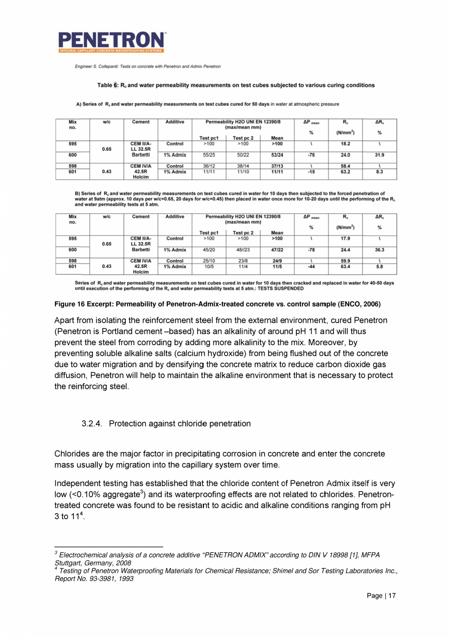 Pagina 18 - Avantajele sistemului de impermeabilizare integrala  a betonului Penetron PENETRON...