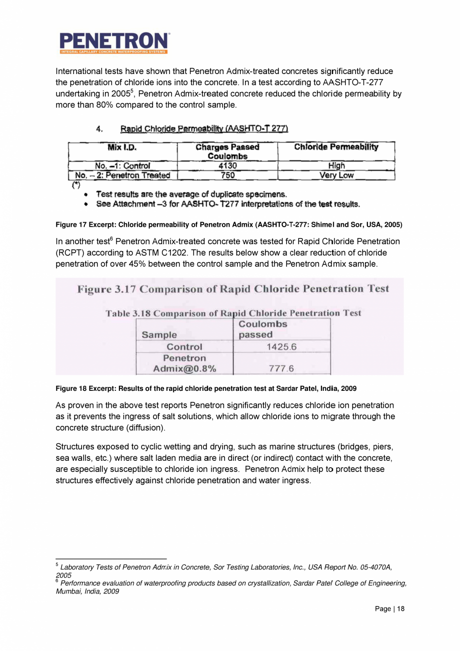 Pagina 19-Avantajele sistemului de impermeabilizare integrala  a betonului Penetron PENETRON PENETRON ADMIX,...