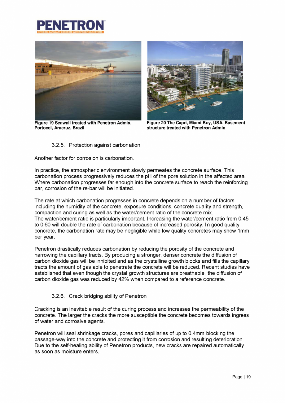 Pagina 20 - Avantajele sistemului de impermeabilizare integrala  a betonului Penetron PENETRON...