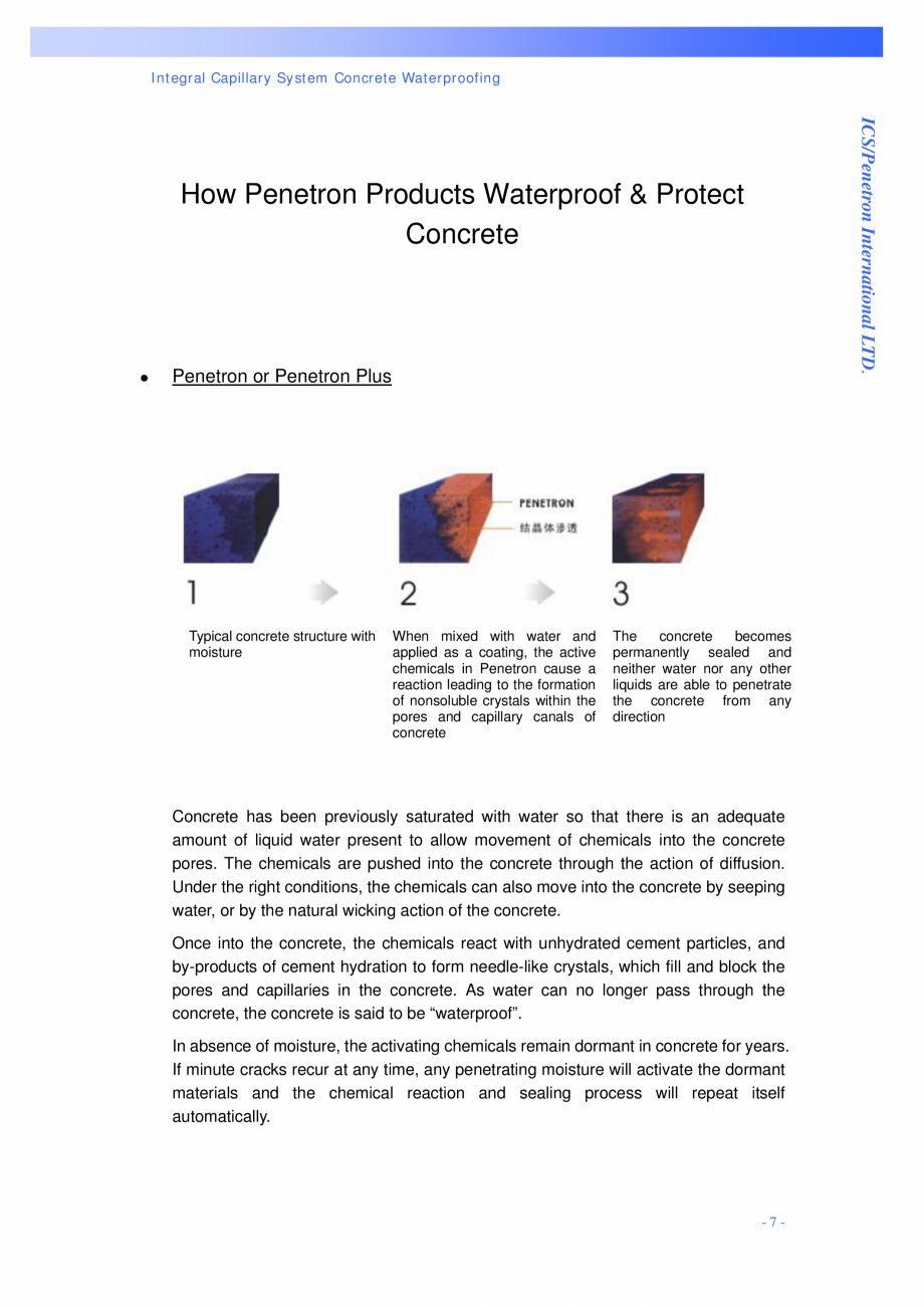 Pagina 7 - Structuri poduri PENETRON PENETRON, PENETRON ADMIX, PENETRON PLUS Catalog, brosura...
