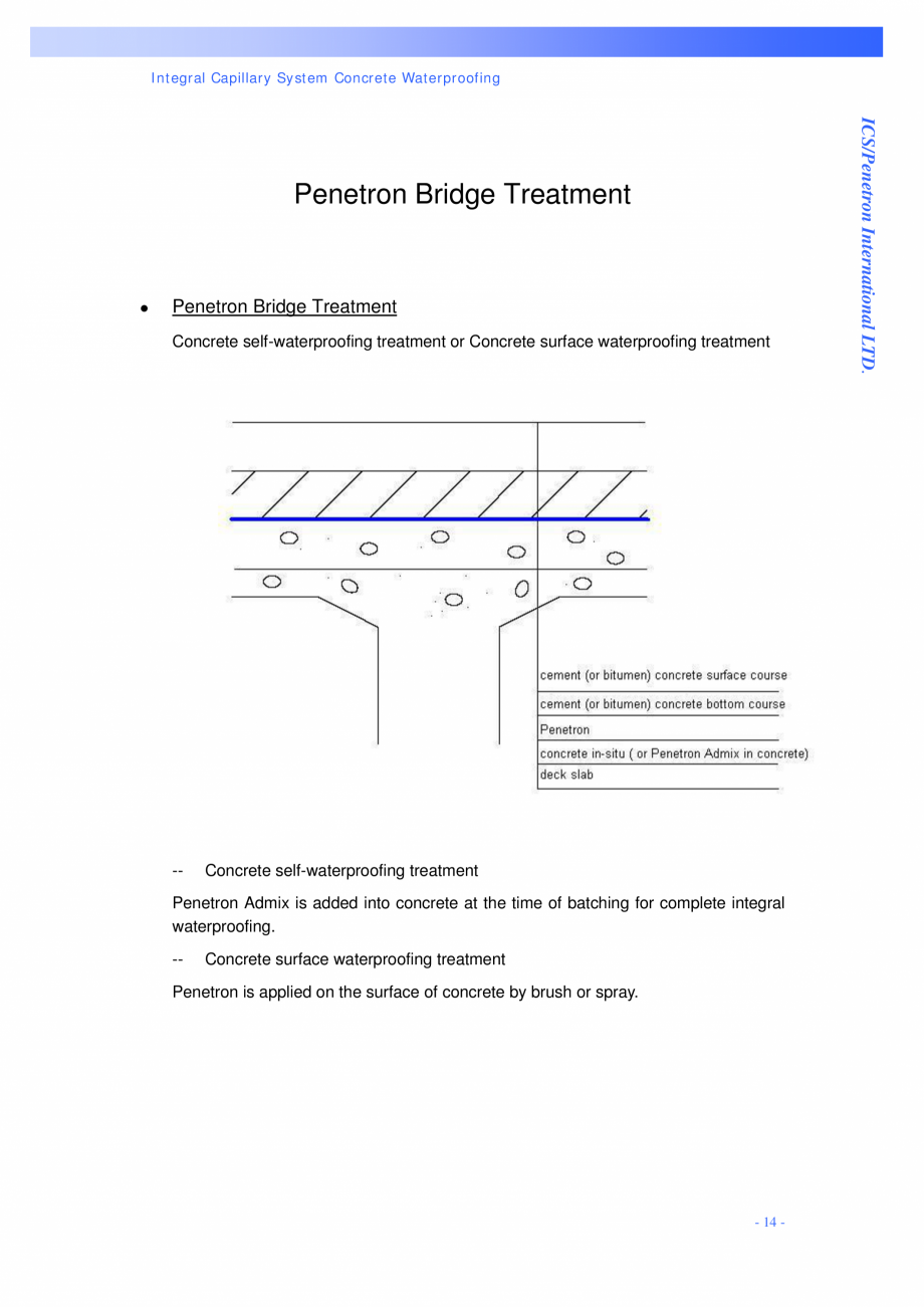 Pagina 13 - Structuri poduri PENETRON PENETRON, PENETRON ADMIX, PENETRON PLUS Catalog, brosura...