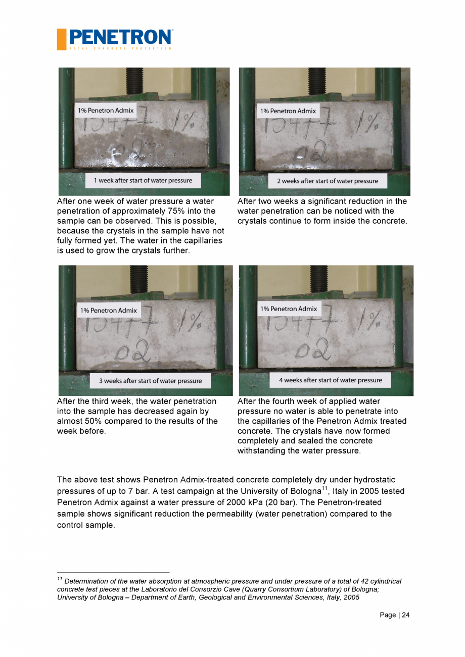 Pagina 25-Impermeabilizarea podurilor si a puntilor de pod PENETRON PENETRON, PENETRON ADMIX Catalog, brosura ...