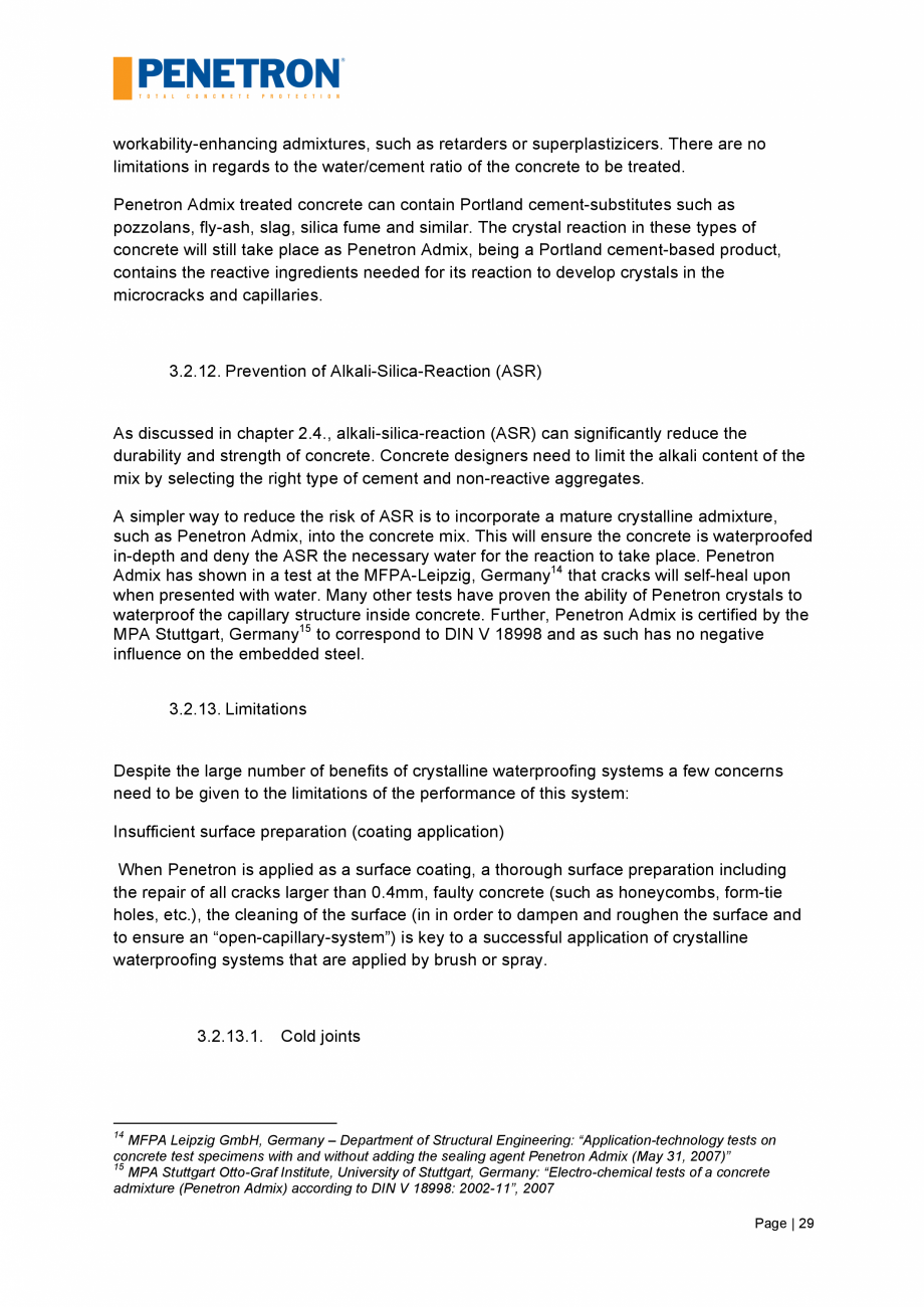 Pagina 30-Impermeabilizarea podurilor si a puntilor de pod PENETRON PENETRON, PENETRON ADMIX Catalog, brosura ...