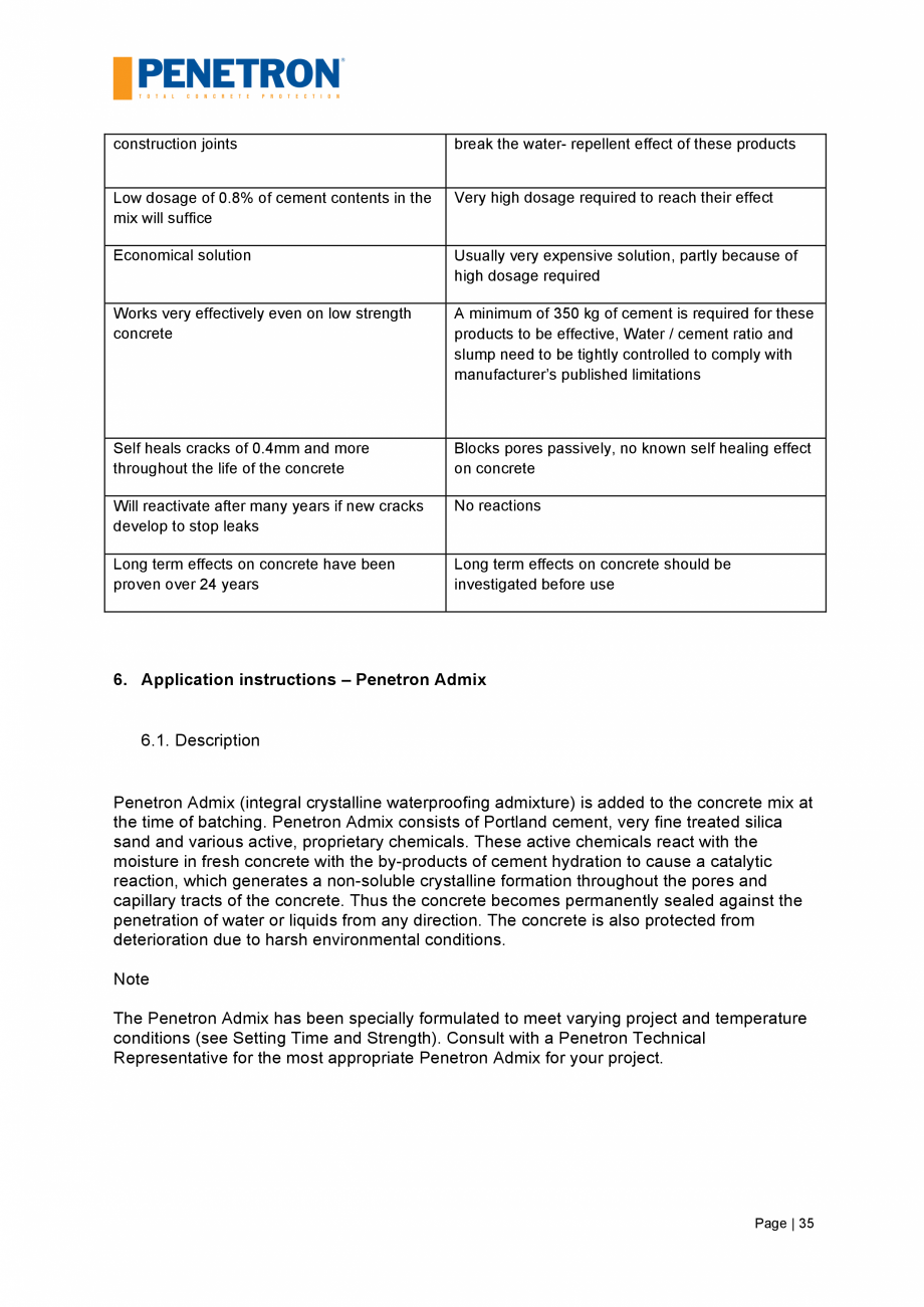 Pagina 36-Impermeabilizarea podurilor si a puntilor de pod PENETRON PENETRON, PENETRON ADMIX Catalog, brosura ...