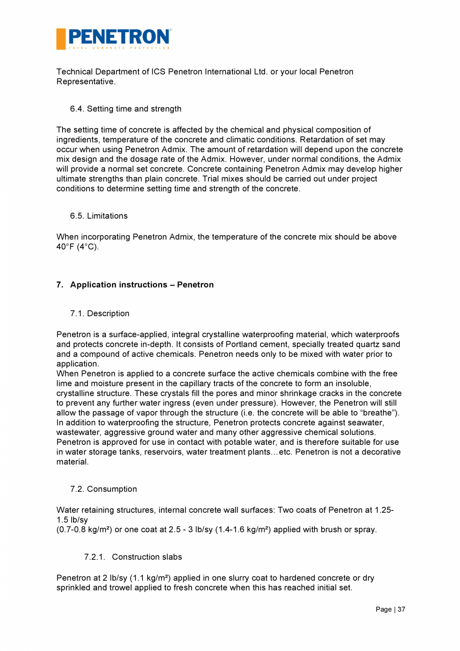 Pagina 38-Impermeabilizarea podurilor si a puntilor de pod PENETRON PENETRON, PENETRON ADMIX Catalog, brosura ...