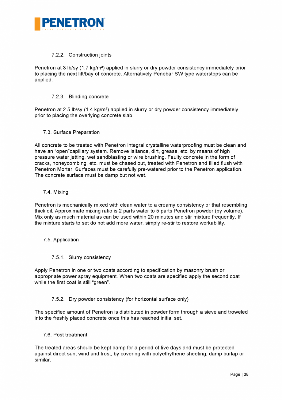Pagina 39-Impermeabilizarea podurilor si a puntilor de pod PENETRON PENETRON, PENETRON ADMIX Catalog, brosura ...