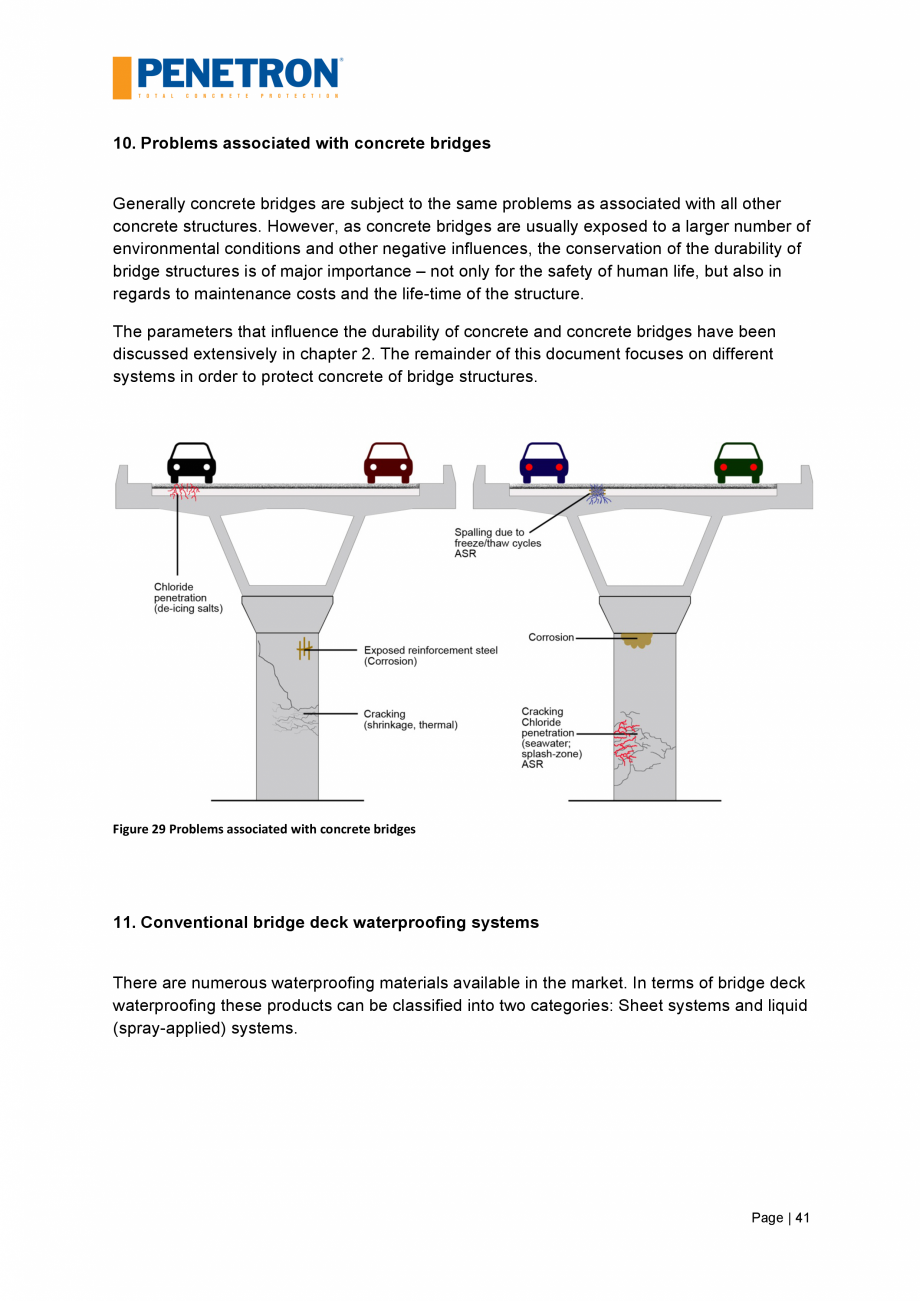 Pagina 42-Impermeabilizarea podurilor si a puntilor de pod PENETRON PENETRON, PENETRON ADMIX Catalog, brosura ...