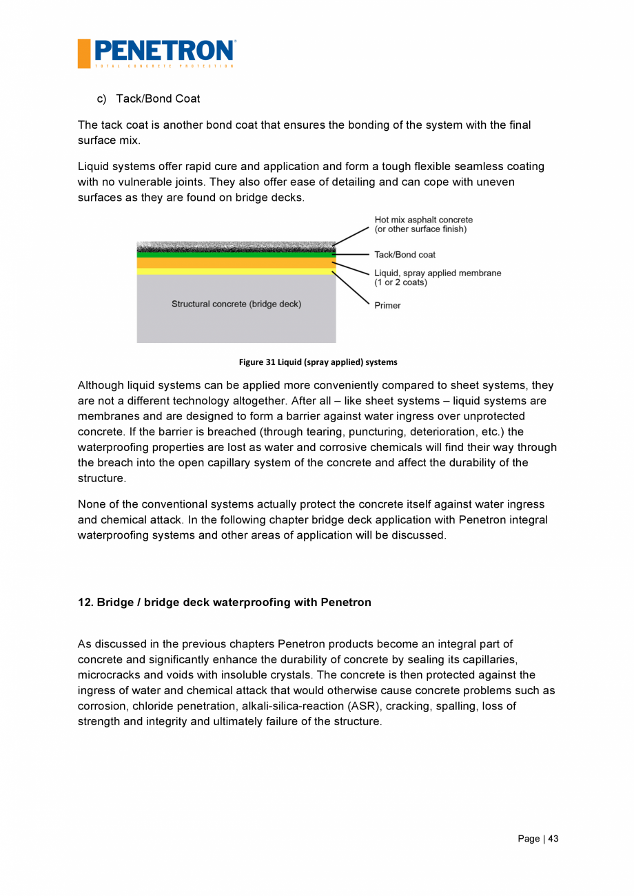 Pagina 44-Impermeabilizarea podurilor si a puntilor de pod PENETRON PENETRON, PENETRON ADMIX Catalog, brosura ...