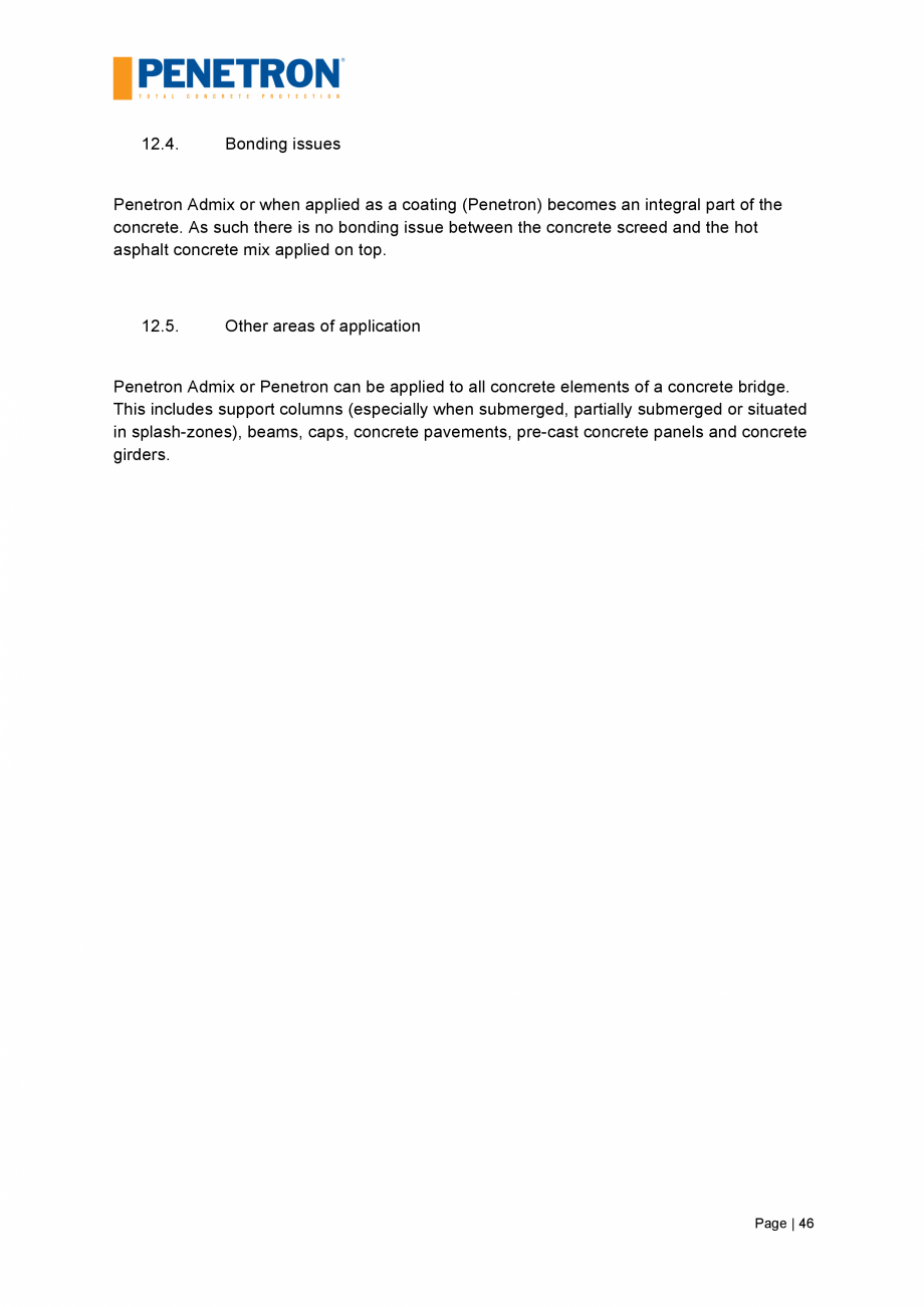 Pagina 47-Impermeabilizarea podurilor si a puntilor de pod PENETRON PENETRON, PENETRON ADMIX Catalog, brosura ...
