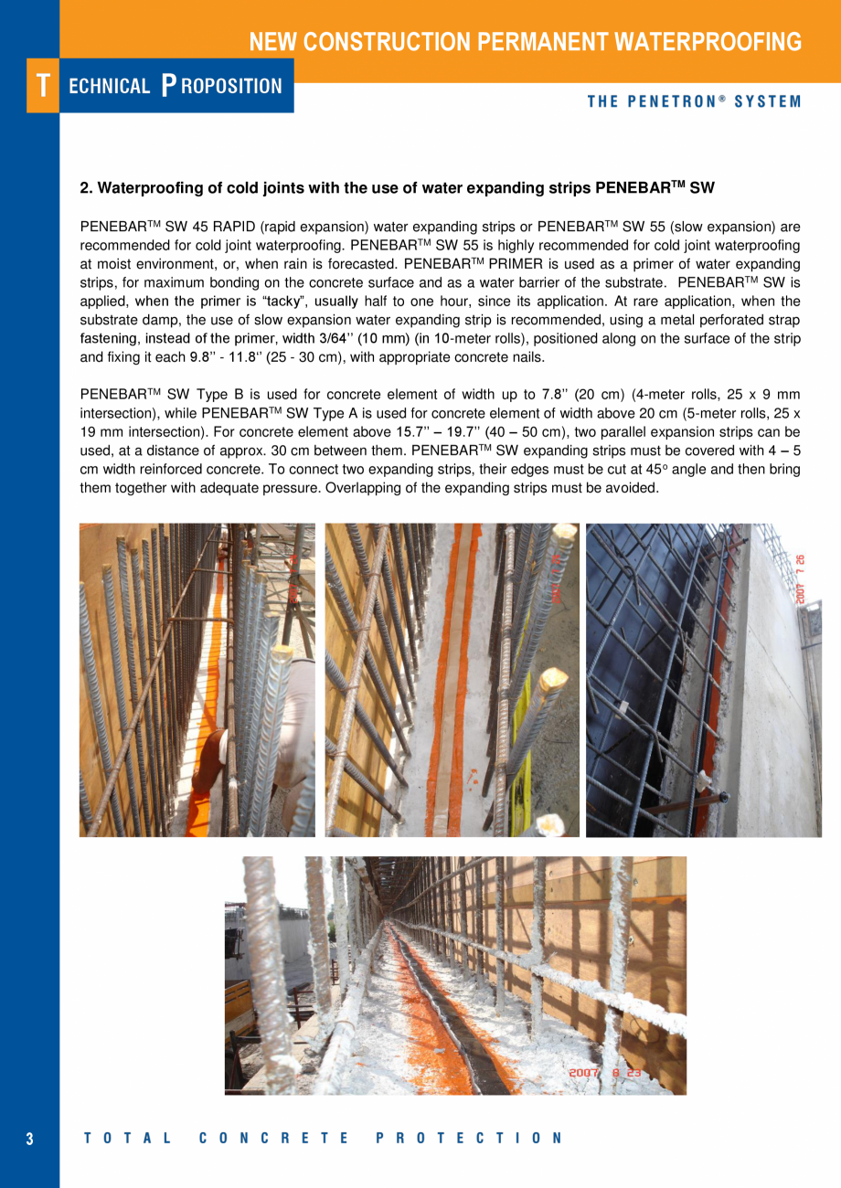 Pagina 3 - Impermeabilzarea peretilor de subsol si a placilor din beton PENETRON PENEPLUG, PENETRON ...