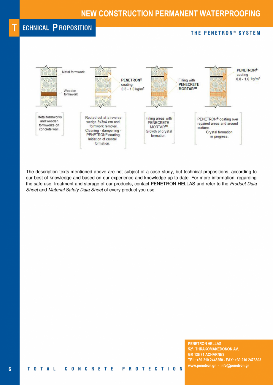 Pagina 6-Impermeabilzarea peretilor de subsol si a placilor din beton PENETRON PENEPLUG, PENETRON ADMIX,...