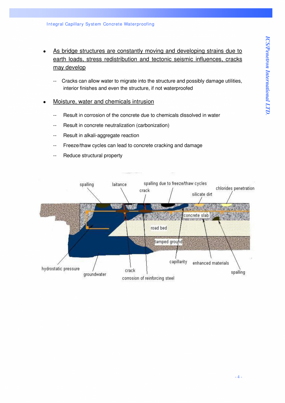 Pagina 4-Structuri de poduri PENETRON PENETRON PLUS, PENETRON ADMIX Catalog, brosura Engleza apillaries are...