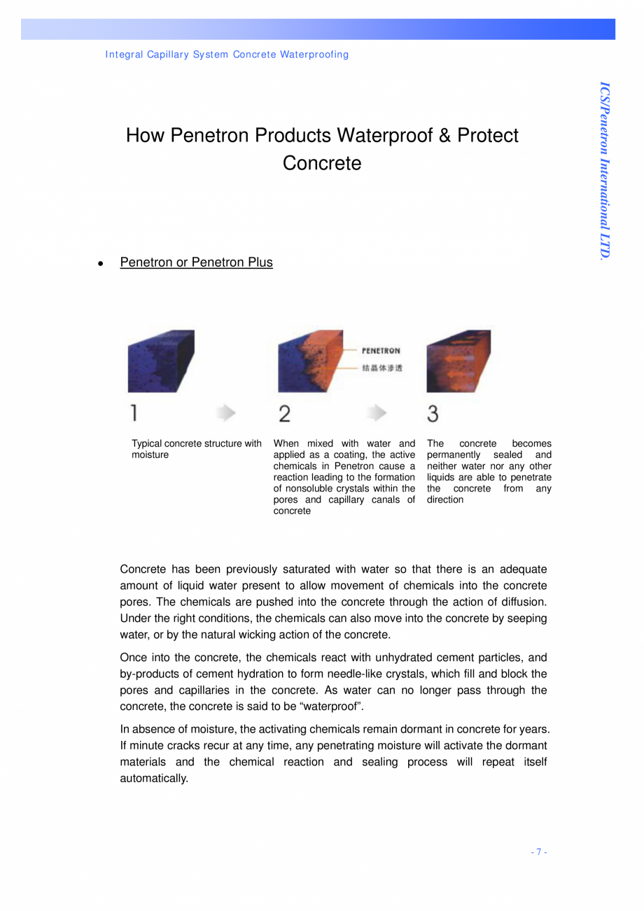 Pagina 7 - Structuri de poduri PENETRON PENETRON PLUS, PENETRON ADMIX Catalog, brosura Engleza he...