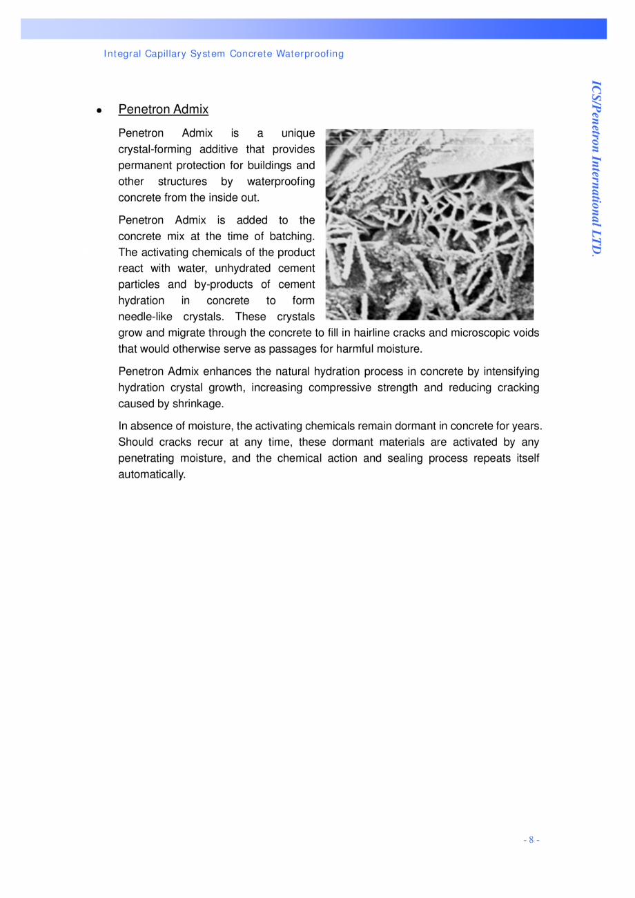 Pagina 8-Structuri de poduri PENETRON PENETRON PLUS, PENETRON ADMIX Catalog, brosura Engleza these dormant...