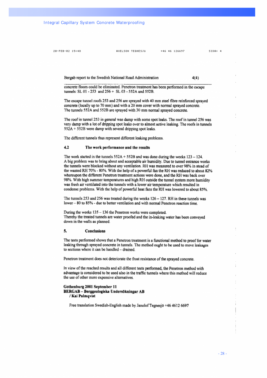 Pagina 28-Structuri de poduri PENETRON PENETRON PLUS, PENETRON ADMIX Catalog, brosura Engleza cted by:
...