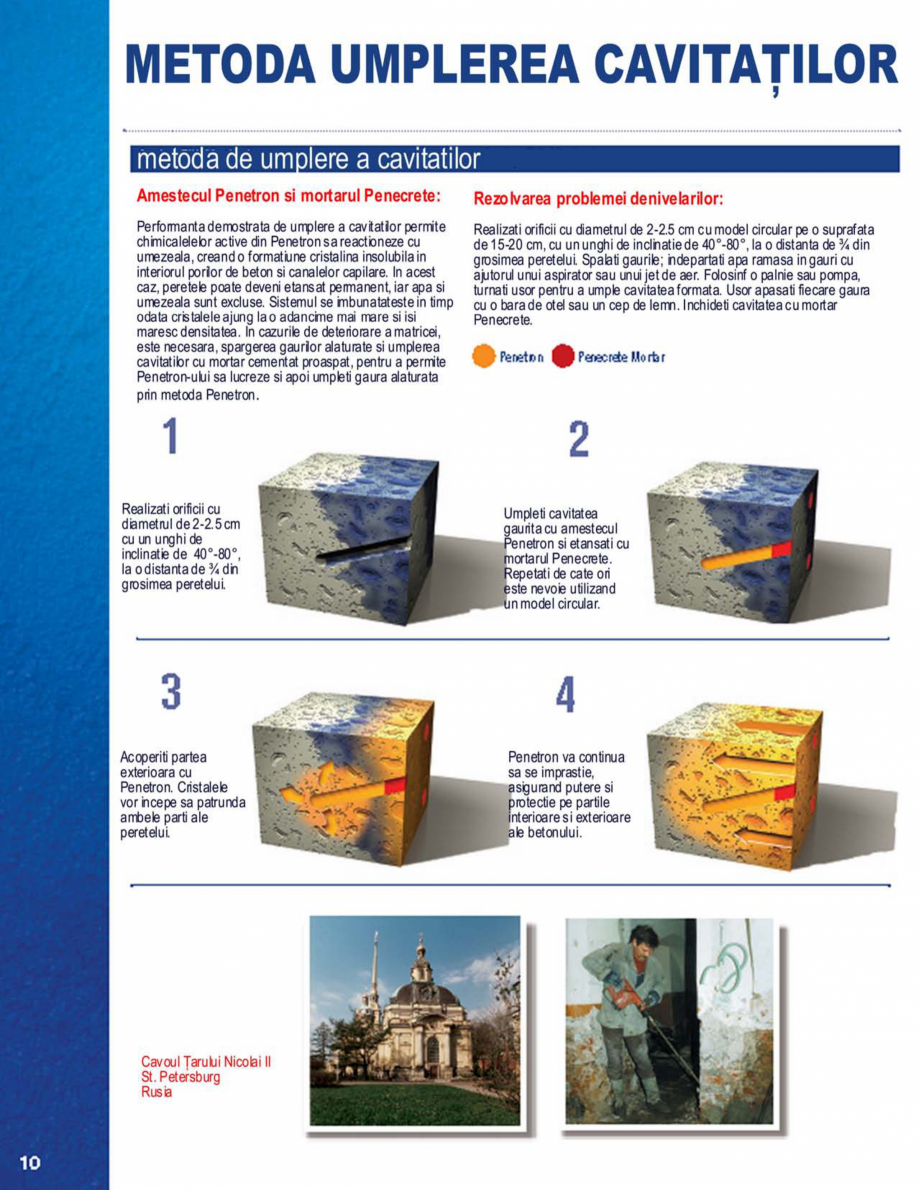 Pagina 10-Protectia totala a betonului PENETRON PENECRETE MORTAR, PENETRON ADMIX, PENETRON, PENETRON PLUS,...